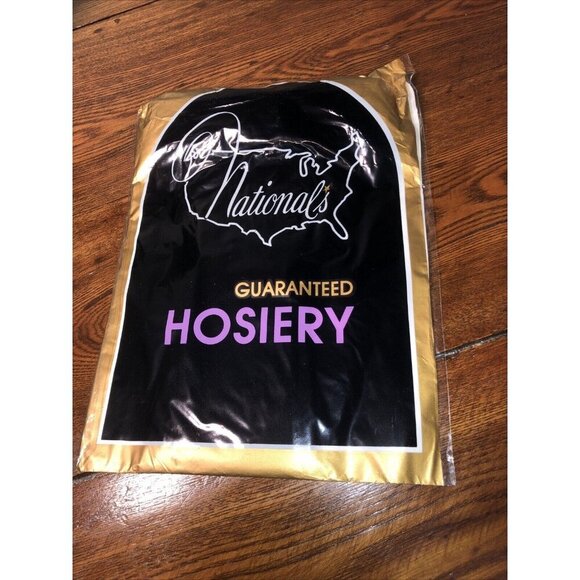 Vintage Nationals Guaranteed Hosiery One Size T-14 WoodBeige Nylon Use w/ Garter - Picture 1 of 4